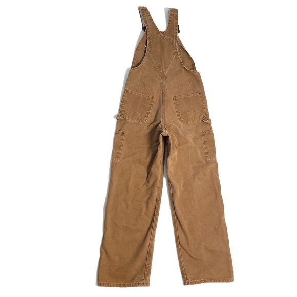 Carhartt Overalls Men’s 30x30 Duck Canvas Bib Double Knee Flannel Lined R42 BRN - Picture 3 of 16